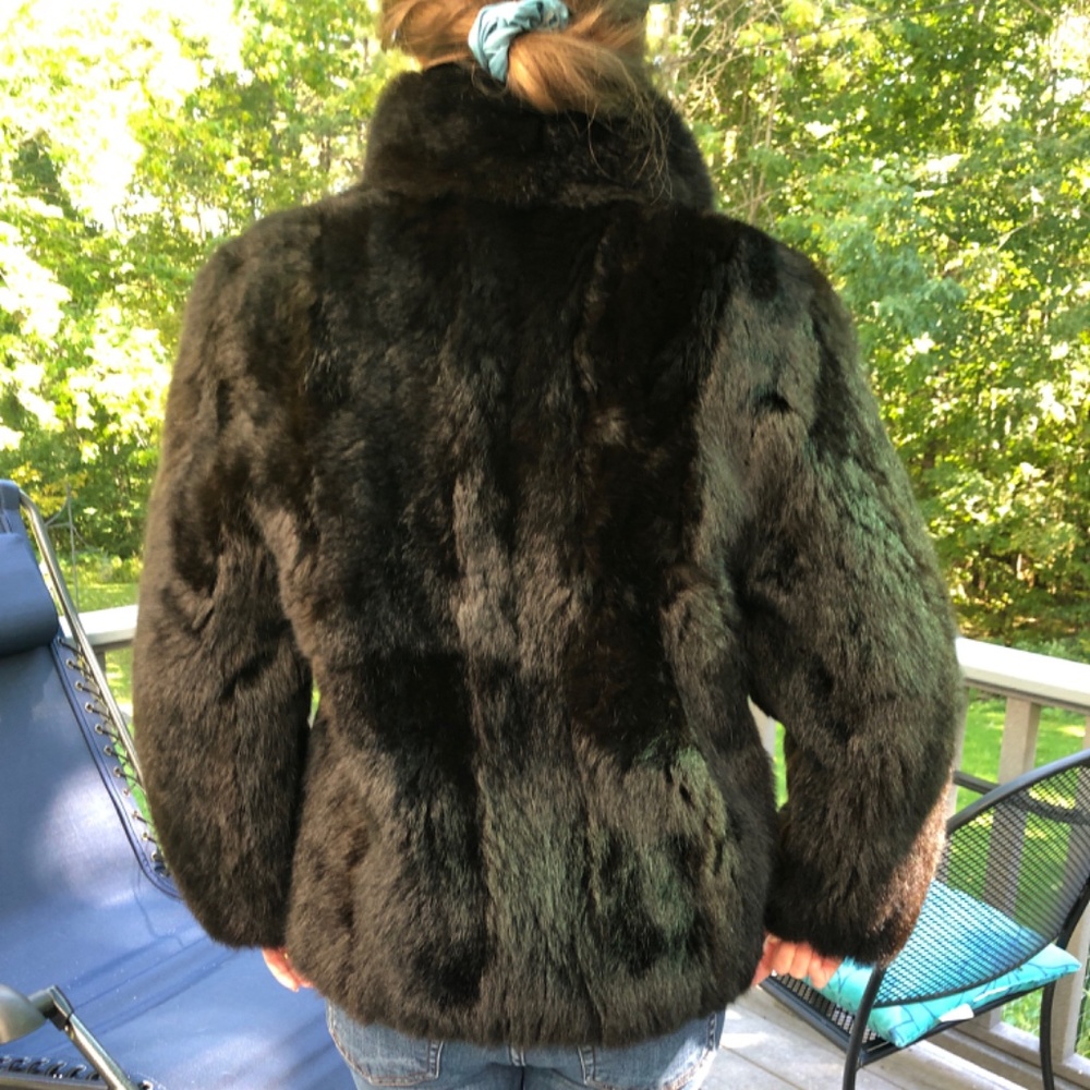 Vintage Reversible Fur & Leather Bomber Jacket Small - Picture 6 of 16